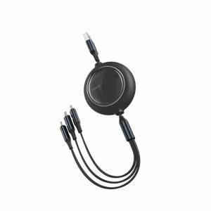 Baseus Bright Mirror One-for-three Retractable Data Cable USB to M+L+C 3.5A 1.2m