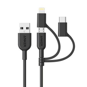Anker 321 USB-A to Lightning Cable (3 ft 3-in-1)