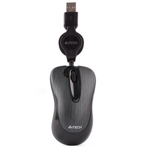 A4Tech N-60F Mini Wired Mouse | Brushed Black