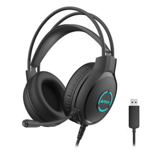 A4Tech FH300U Fstyler Neon Illuminate USB Stereo Headset - Black